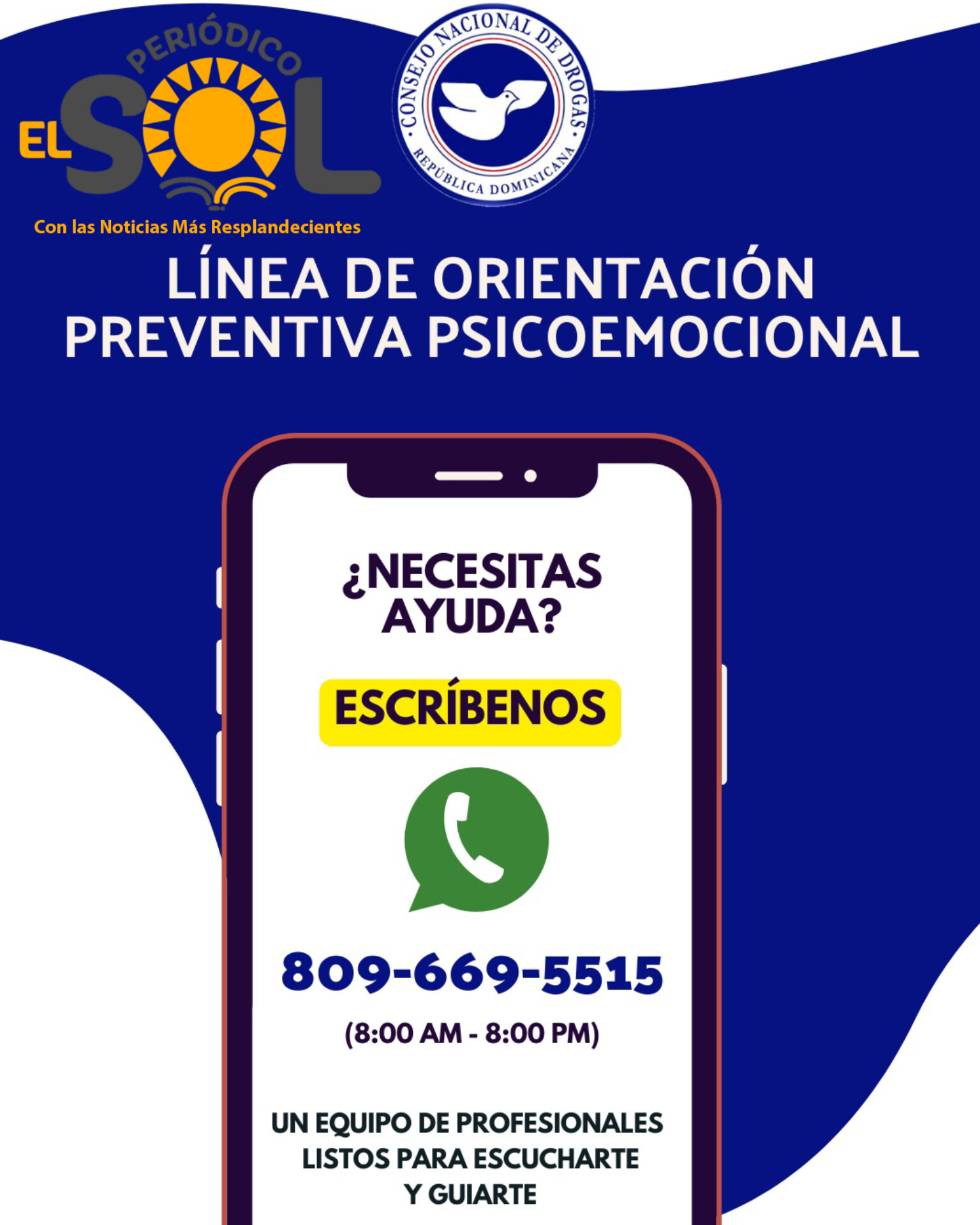 ConsejoND lanza medio para consulta sobre sustancias psicoadictivas; Habilita línea de WhatsApp