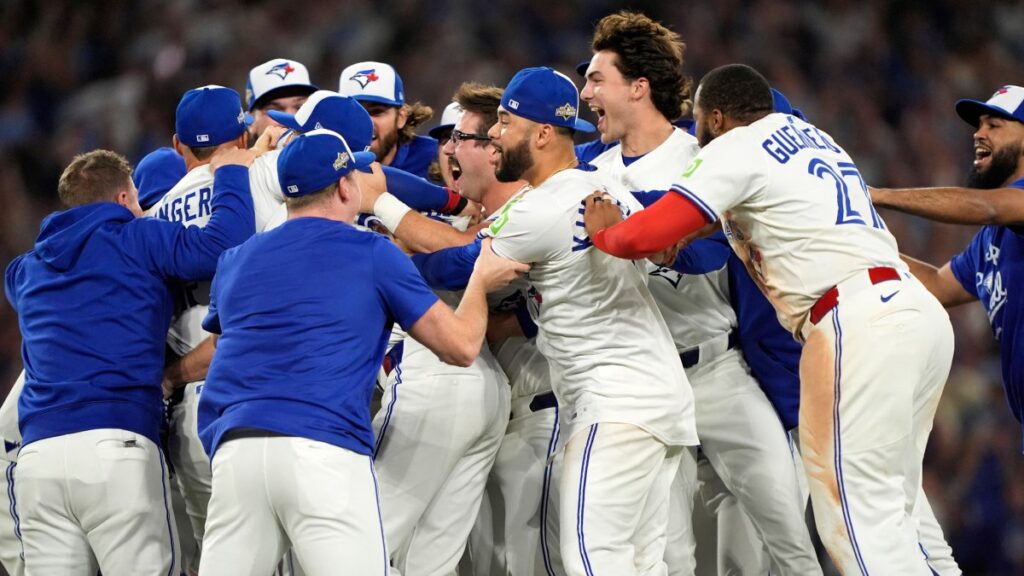 Blue Jays en festejos de victoria
