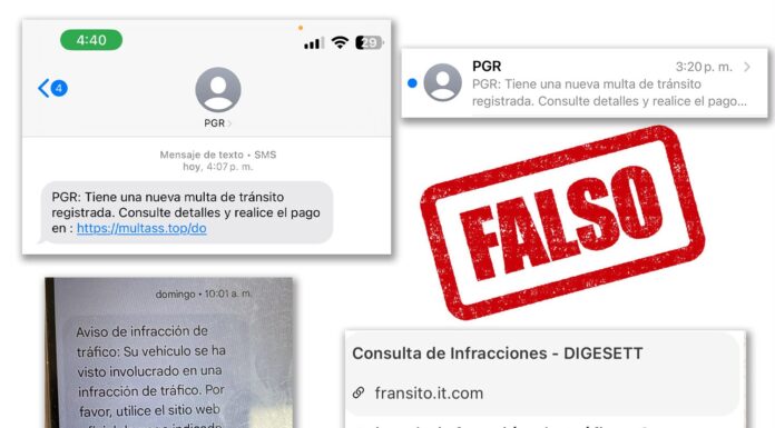 DIGESETT alerta a la ciudadanía sobre mensajes fraudulentos relacionados con supuestas multas de tránsito