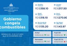Gobierno congela combustibles